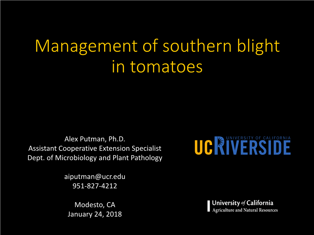 Management of Southern Blight in Tomatoes