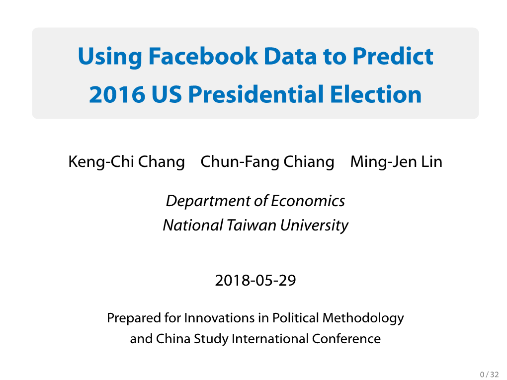 Using Facebook Data to Predict 2016 US Presidential Election