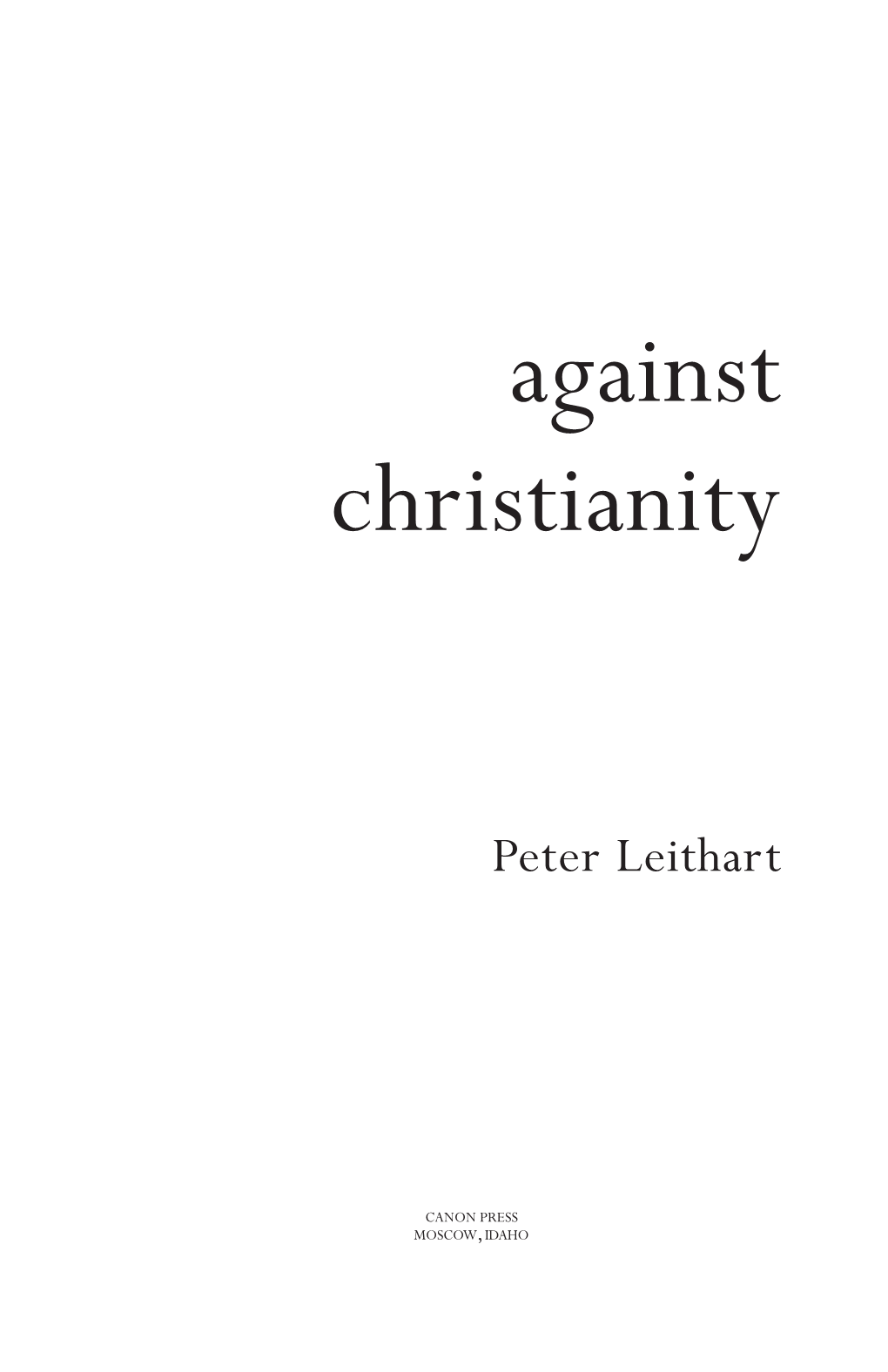 Against Christianity