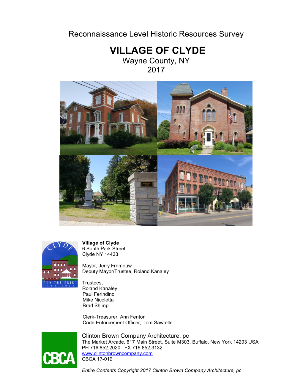 VILLAGE of CLYDE Wayne County, NY 2017