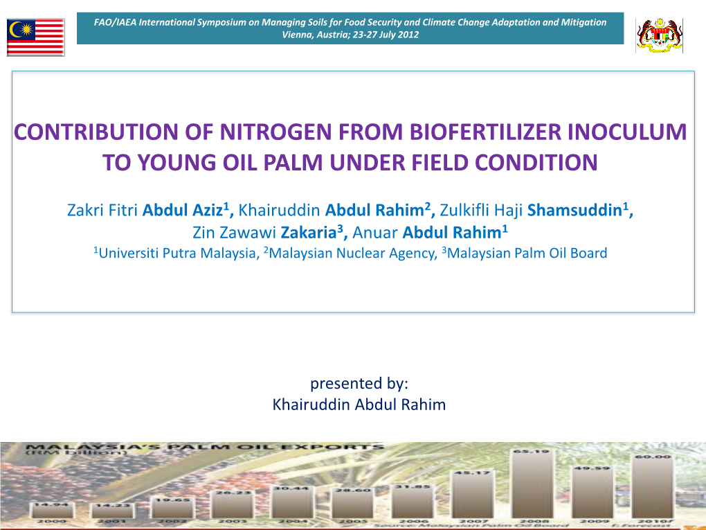 Contribution of Nitrogen from Biofertilizer Inoculum to Young Oil Palm Under Field Condition