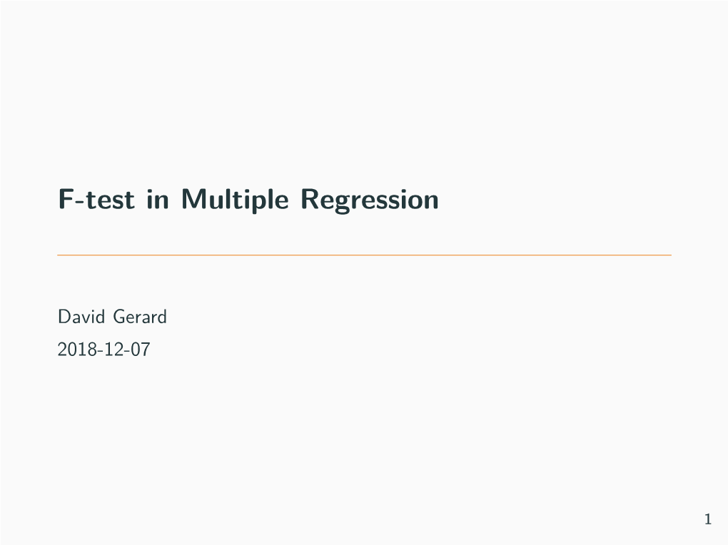 F-Test for Nested Models