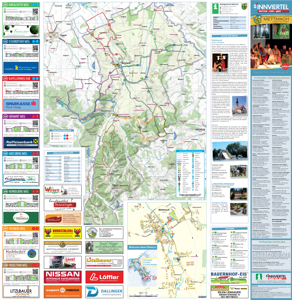 Mettmach 341 KRIEGLEDTER WEG A-4931 Mett Mach, Marktplatz 1 +43 (0)7755 / 7255 Ortszentrum Mett Mach +43 (0)7755 / 7255-20