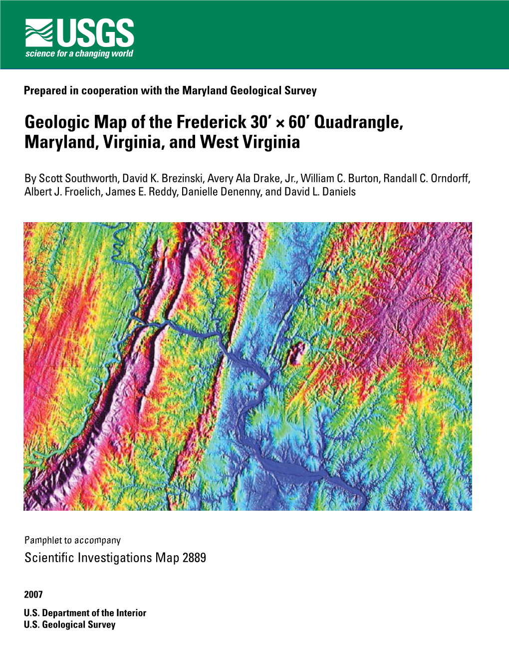 Geologic Map of the Frederick 30' × 60' Quadrangle, Maryland, Virginia, and West Virginia