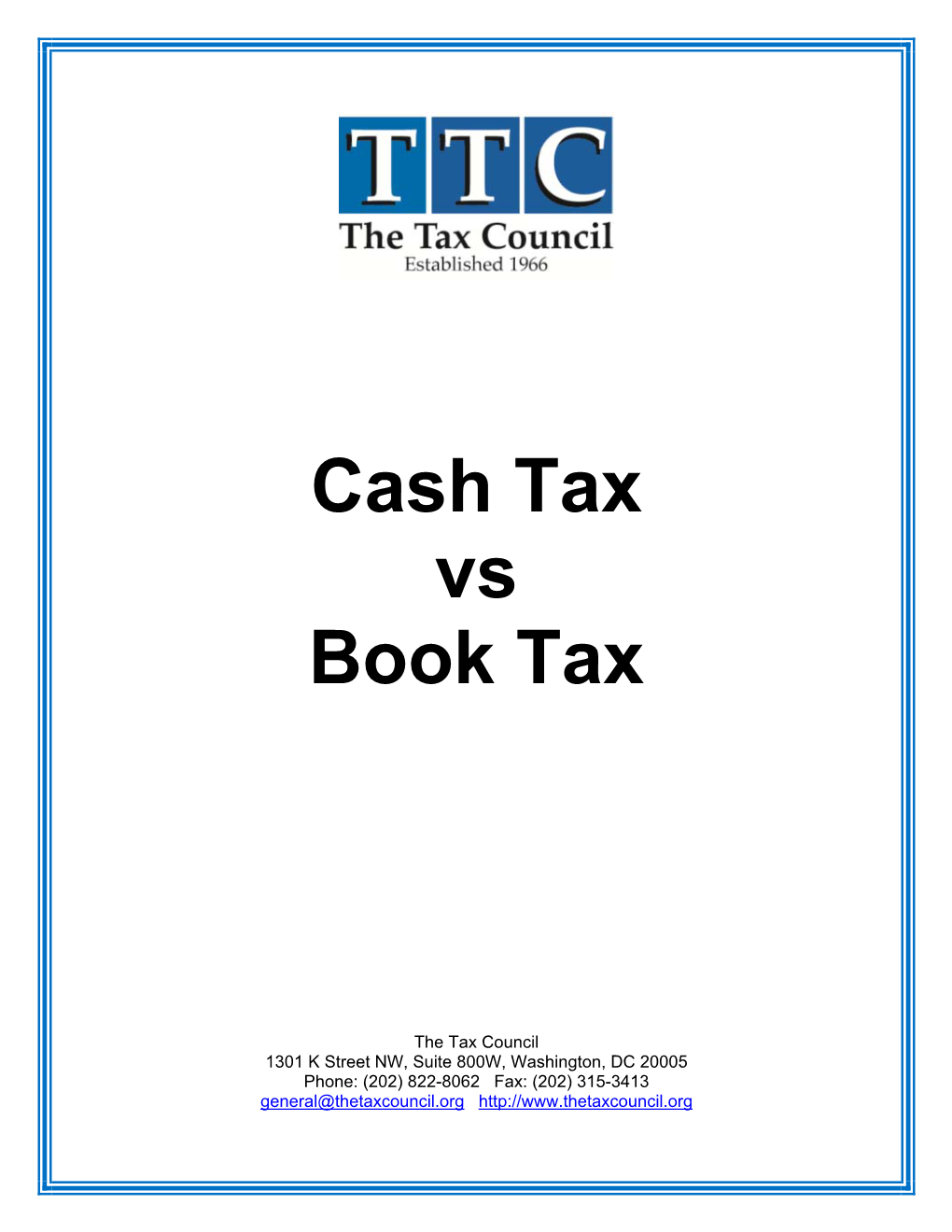 Cash Tax Vs Book Tax