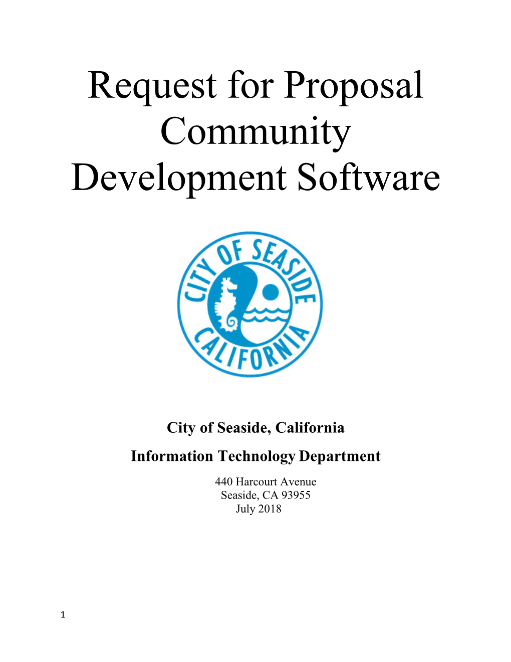 Request for Proposal Community Development Software