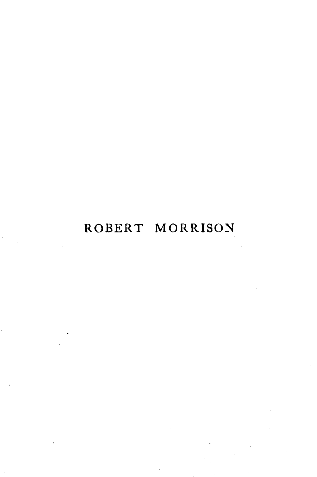 Robert Morrison Robert Morrison
