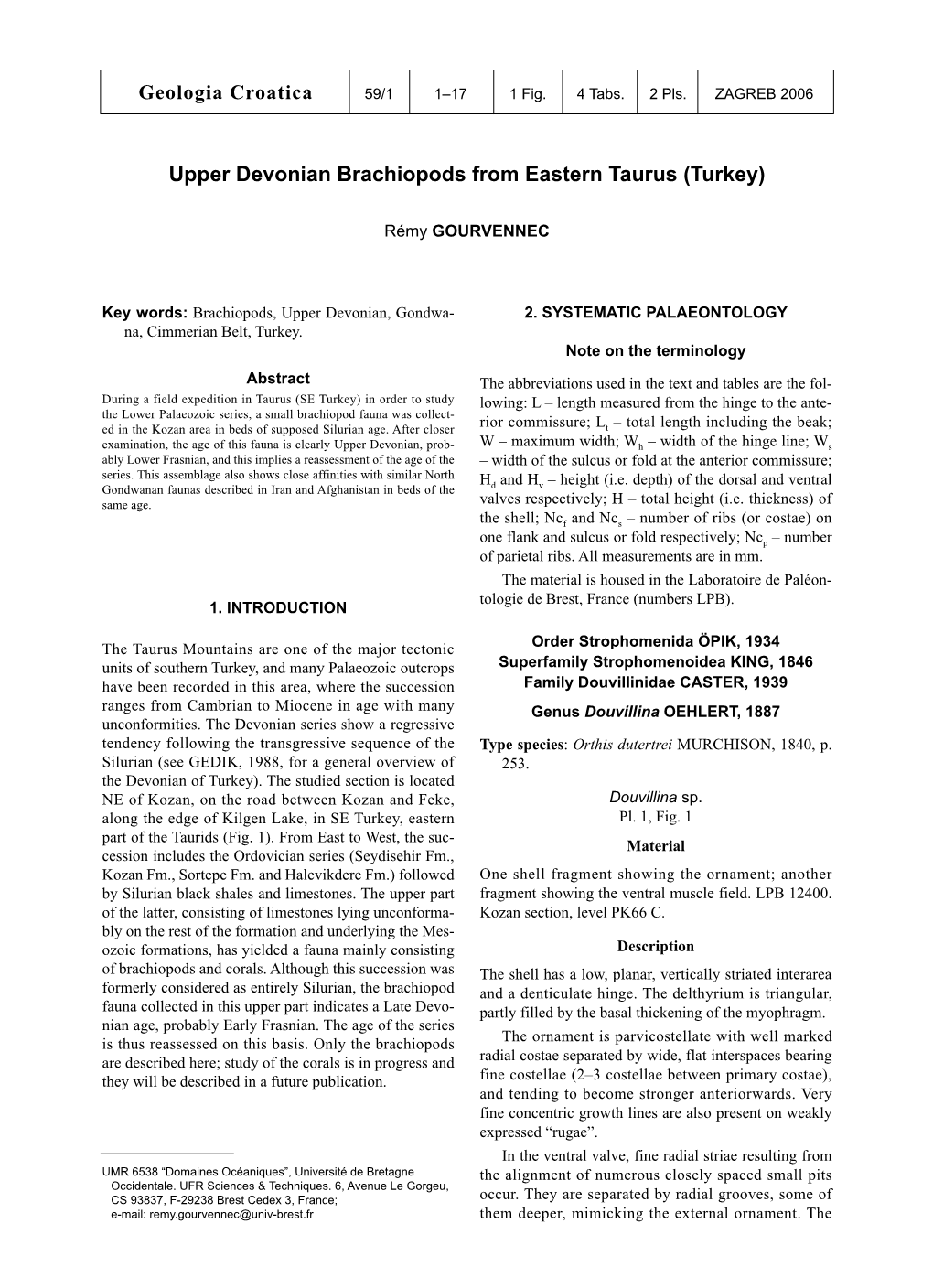 Geologia Croatica 59/1 1–17 1 Fig