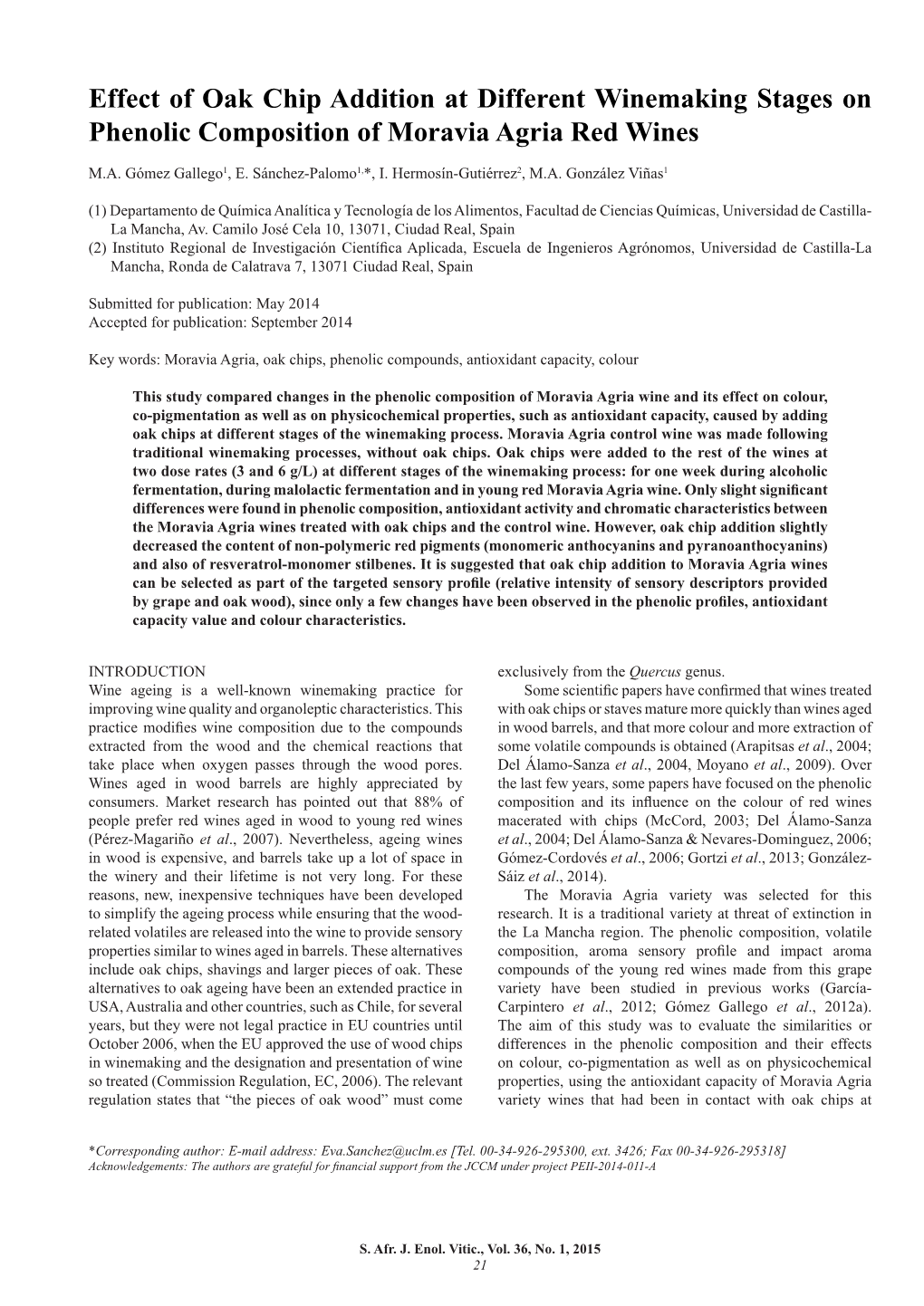 Effect of Oak Chip Addition at Different Winemaking Stages on Phenolic Composition of Moravia Agria Red Wines