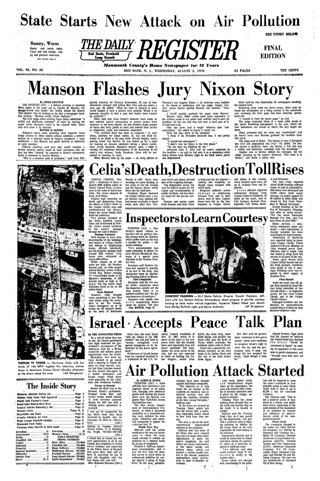 Manson Flashes Jury Nixon Story