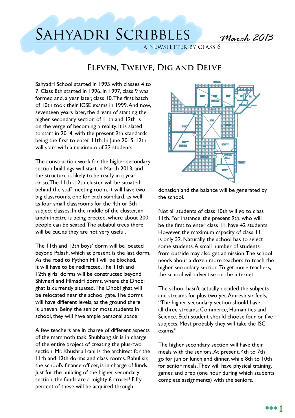 Sahyadri Scribbles March 2013 a Newsletter by Class 6