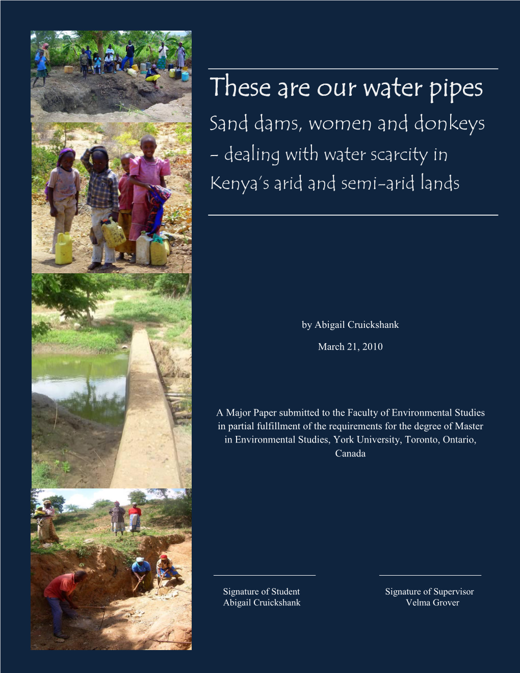 These Are Our Water Pipes Sand Dams, Women and Donkeys - Dealing with Water Scarcity in .HQ\D·VDULGDQGVHPL-Arid Lands