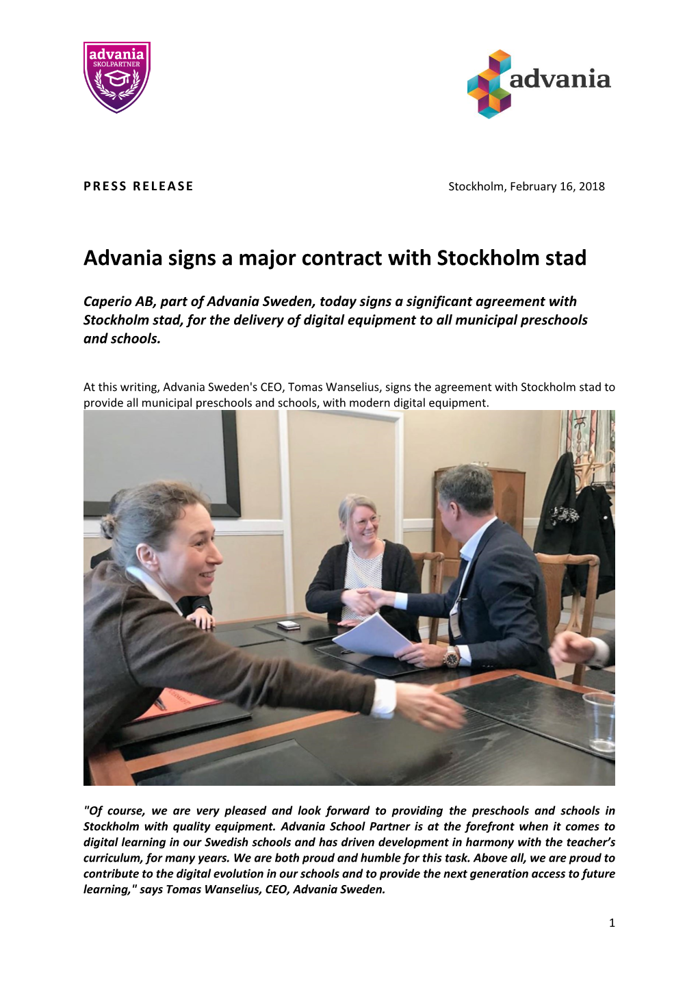 Advania Signs a Major Contract with Stockholm Stad