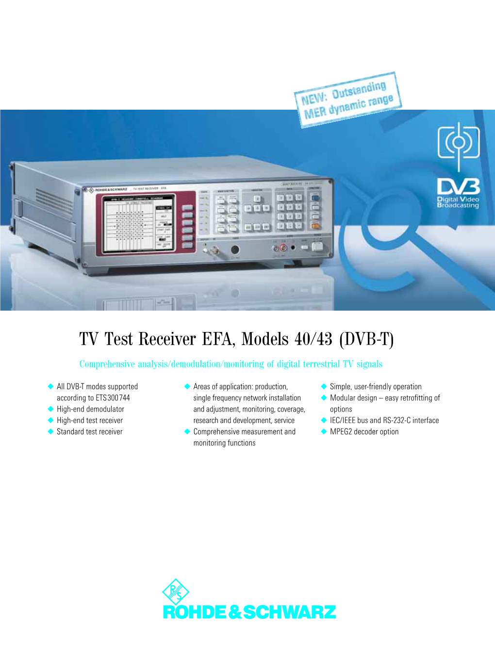 TV Test Receiver EFA, Models 40/43 (DVB-T)