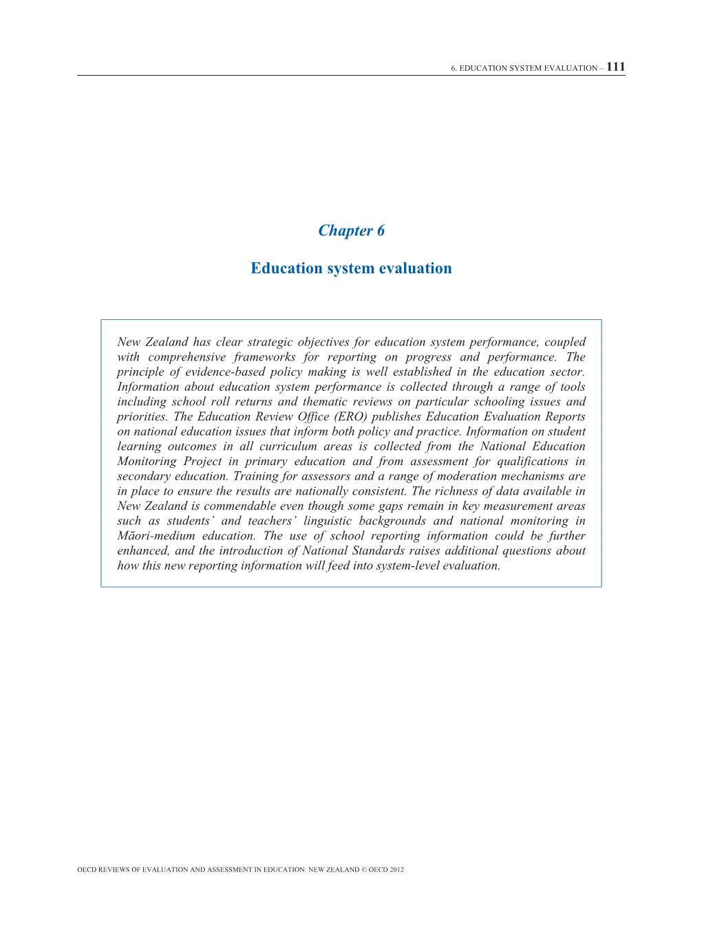 Chapter 6 Education System Evaluation