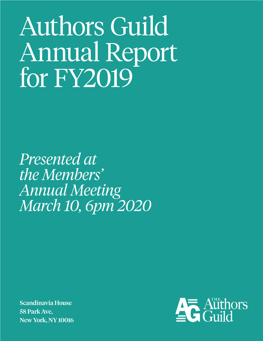 Authors Guild Annual Report for FY2019