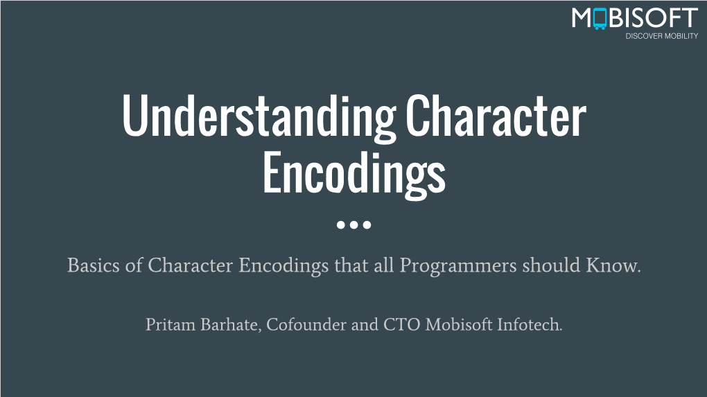 Understanding Character Encodings