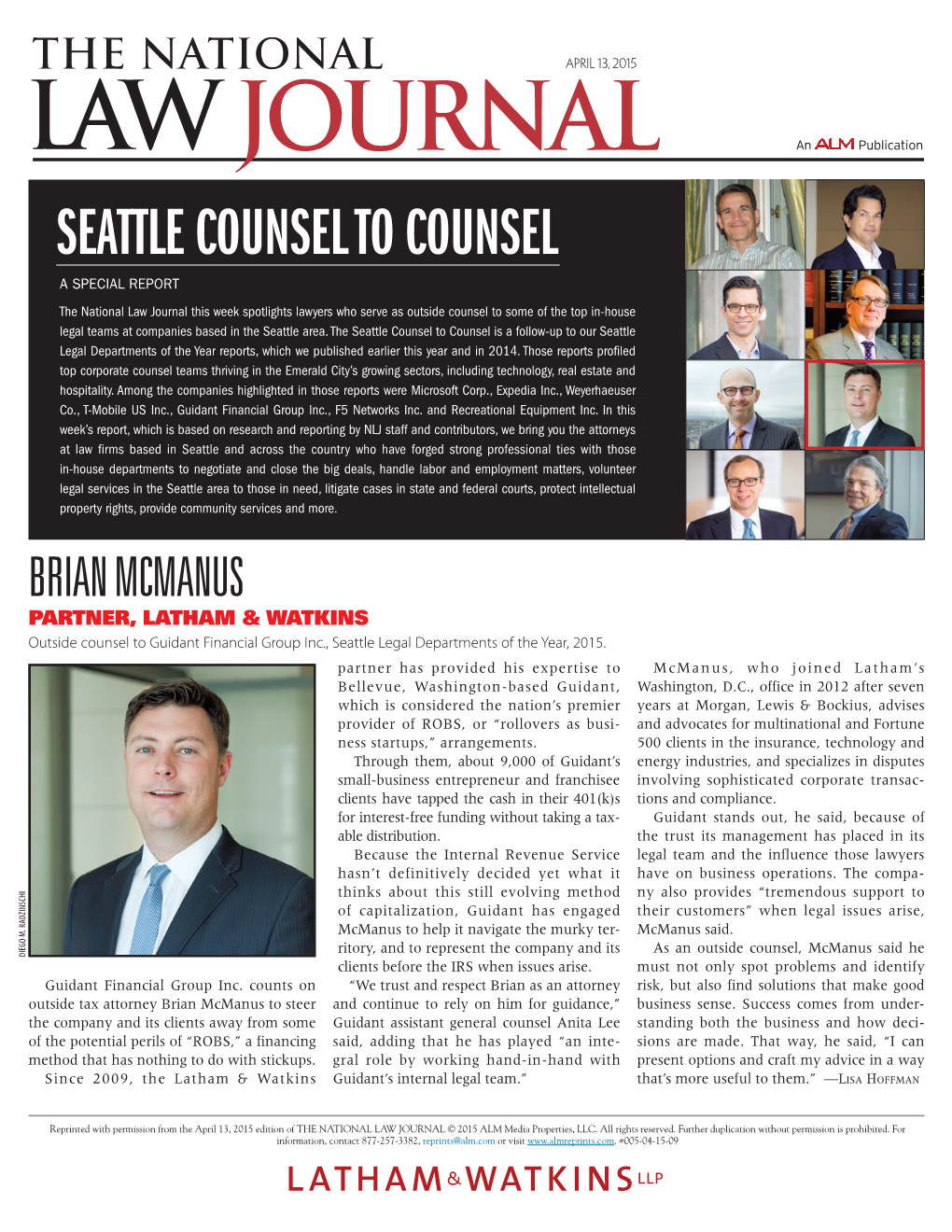 Seattle Counsel to Counsel: Brian Mcmanus