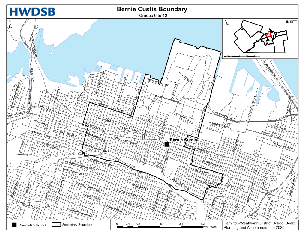 Bernie Custis Boundary Grades 9 to 12 ± ± INSET