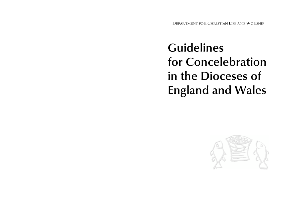 Guidelines for Concelebration in the Dioceses of England and Wales