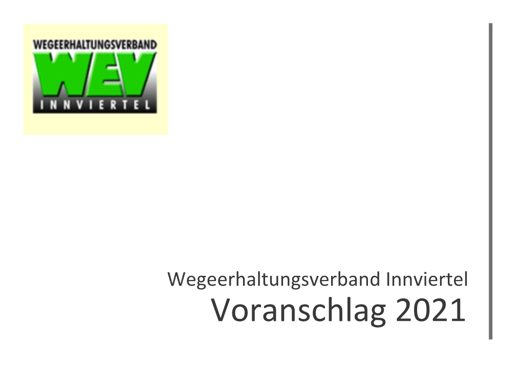 Voranschlag 2021