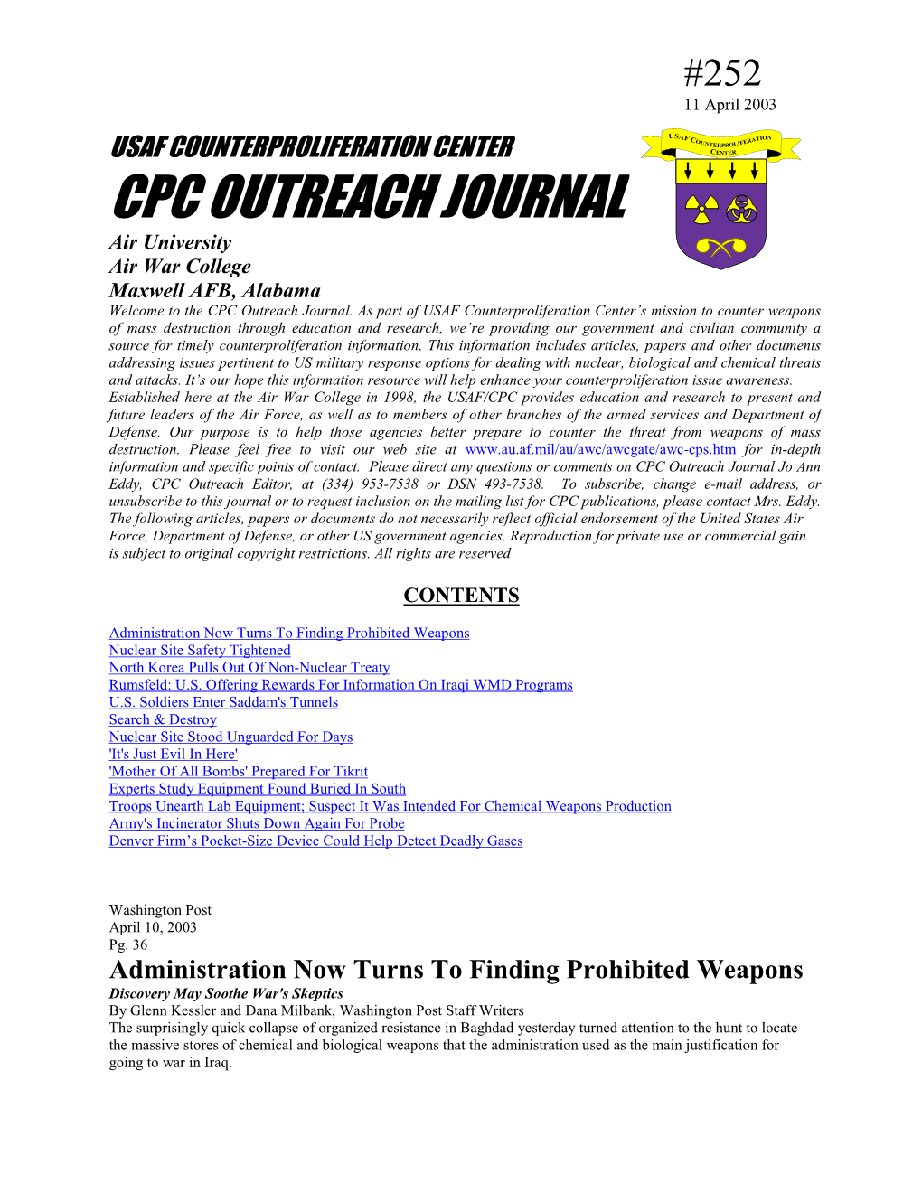 CPC Outreach Journal #252