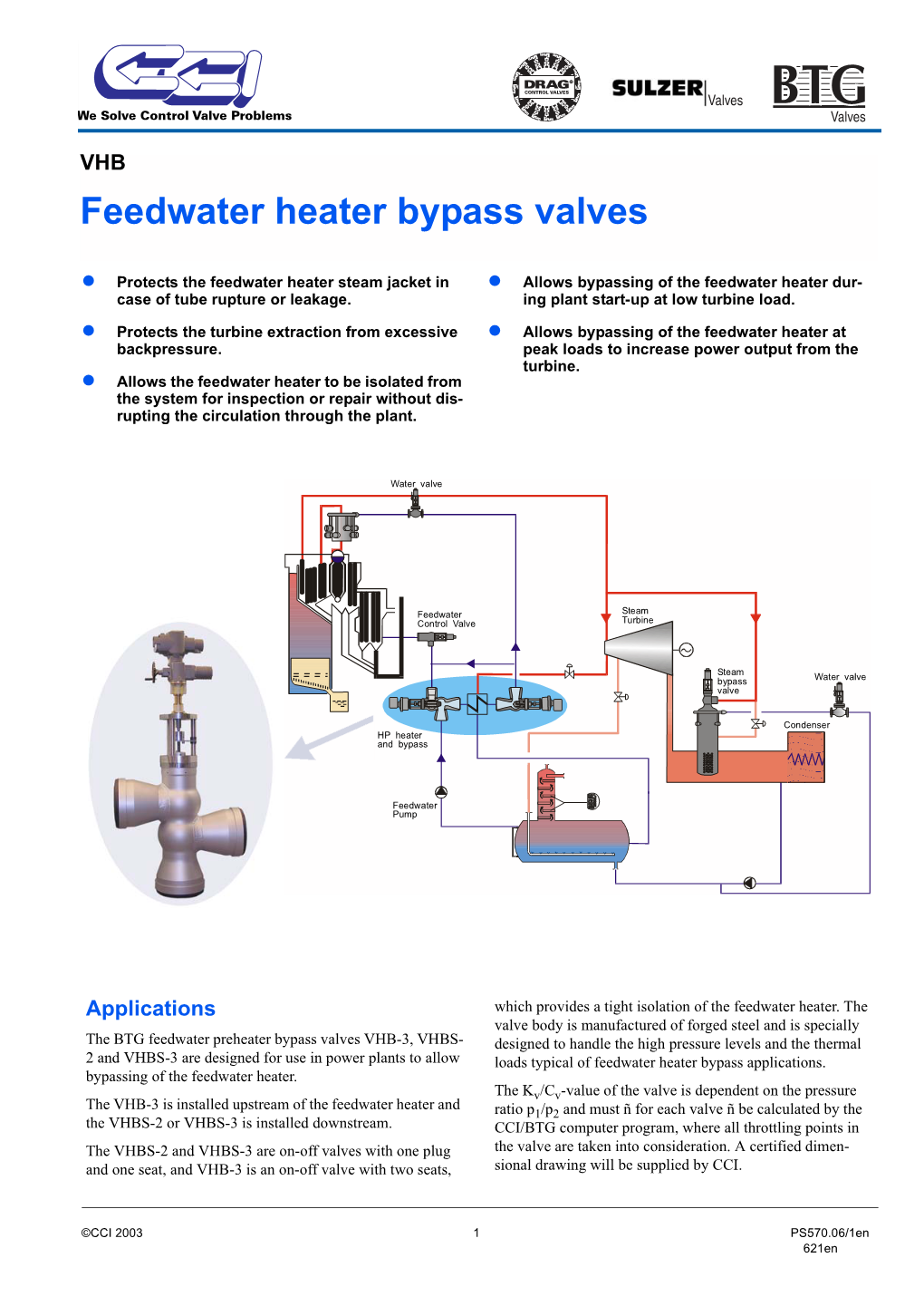 Feedwater Heater Bypass Valves Z Protects the Feedwater Heater Steam Jacket in Z Allows Bypassing of the Feedwater Heater Dur- Case of Tube Rupture Or Leakage