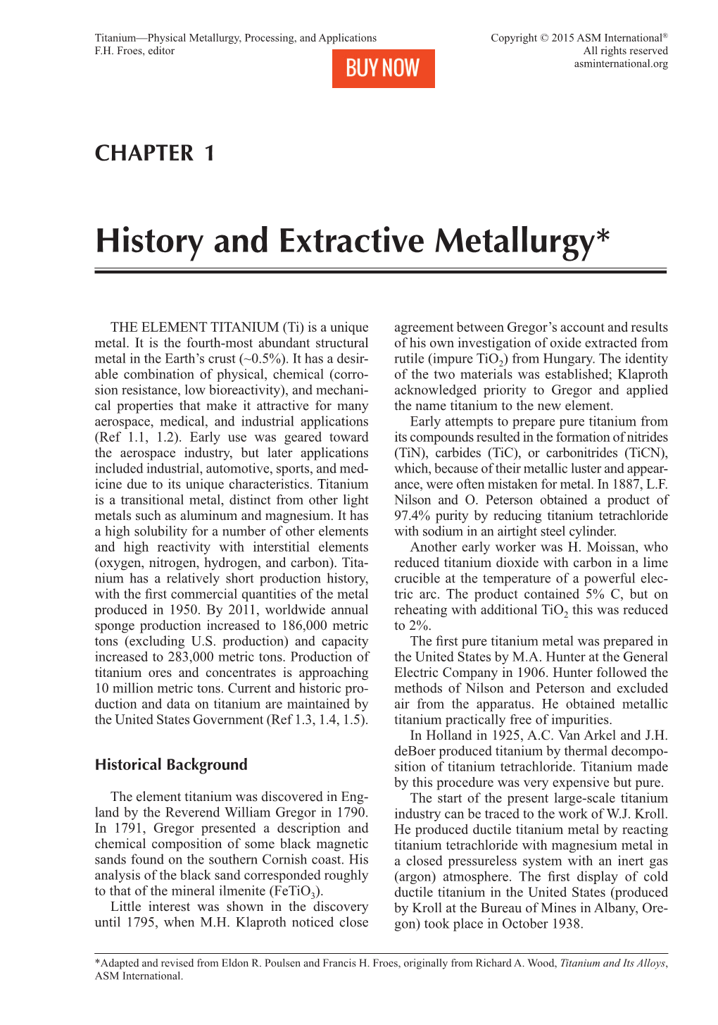 Titanium—Physical Metallurgy, Processing, and Applications Copyright © 2015 ASM International® F.H