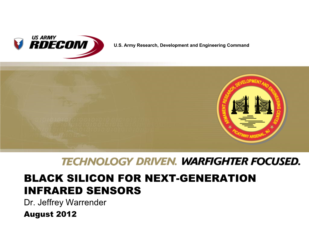 BLACK SILICON for NEXT-GENERATION INFRARED SENSORS Dr