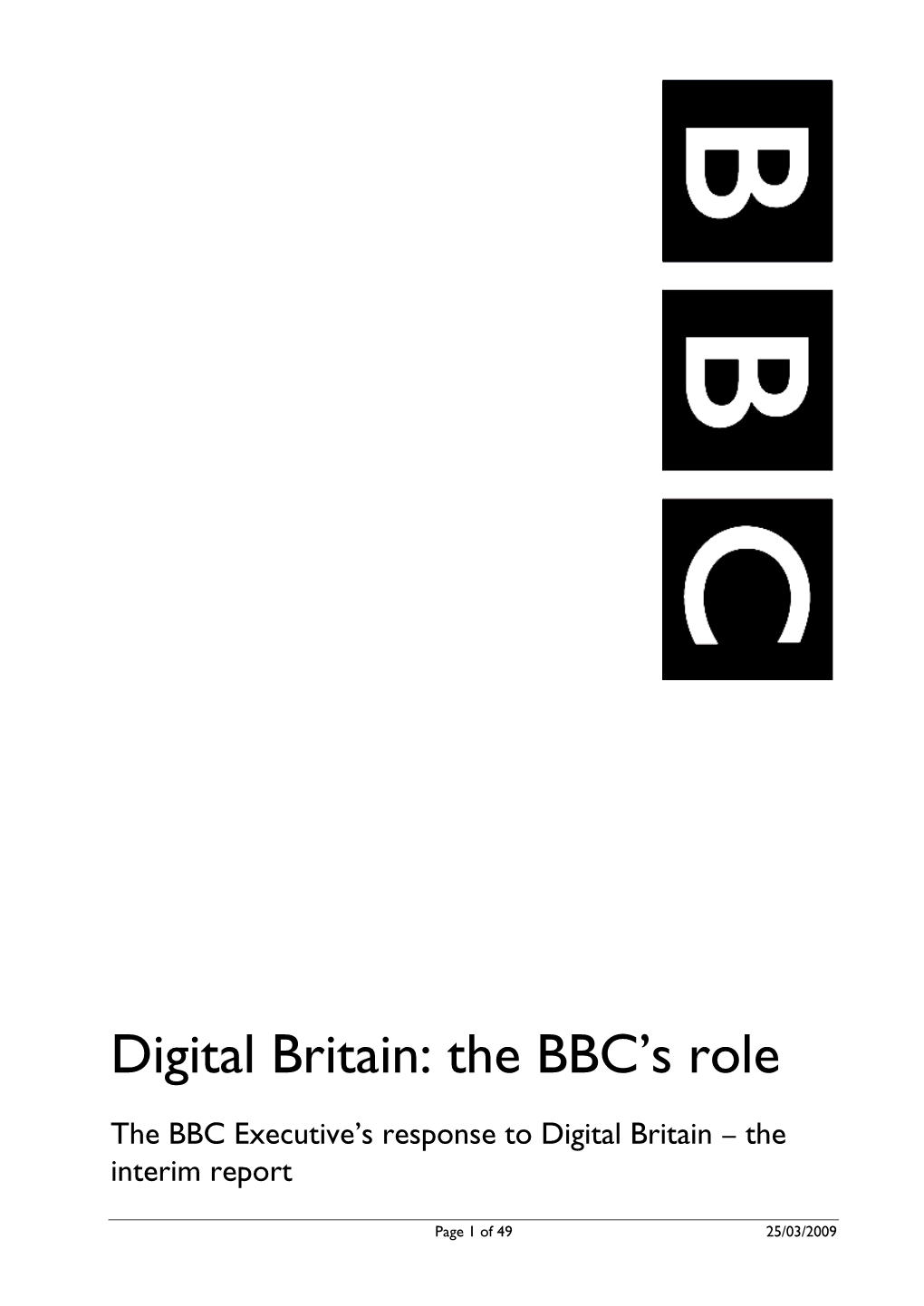 Digital Britain: the BBC’S Role