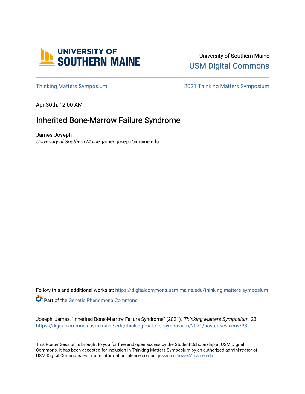 Inherited Bone-Marrow Failure Syndrome