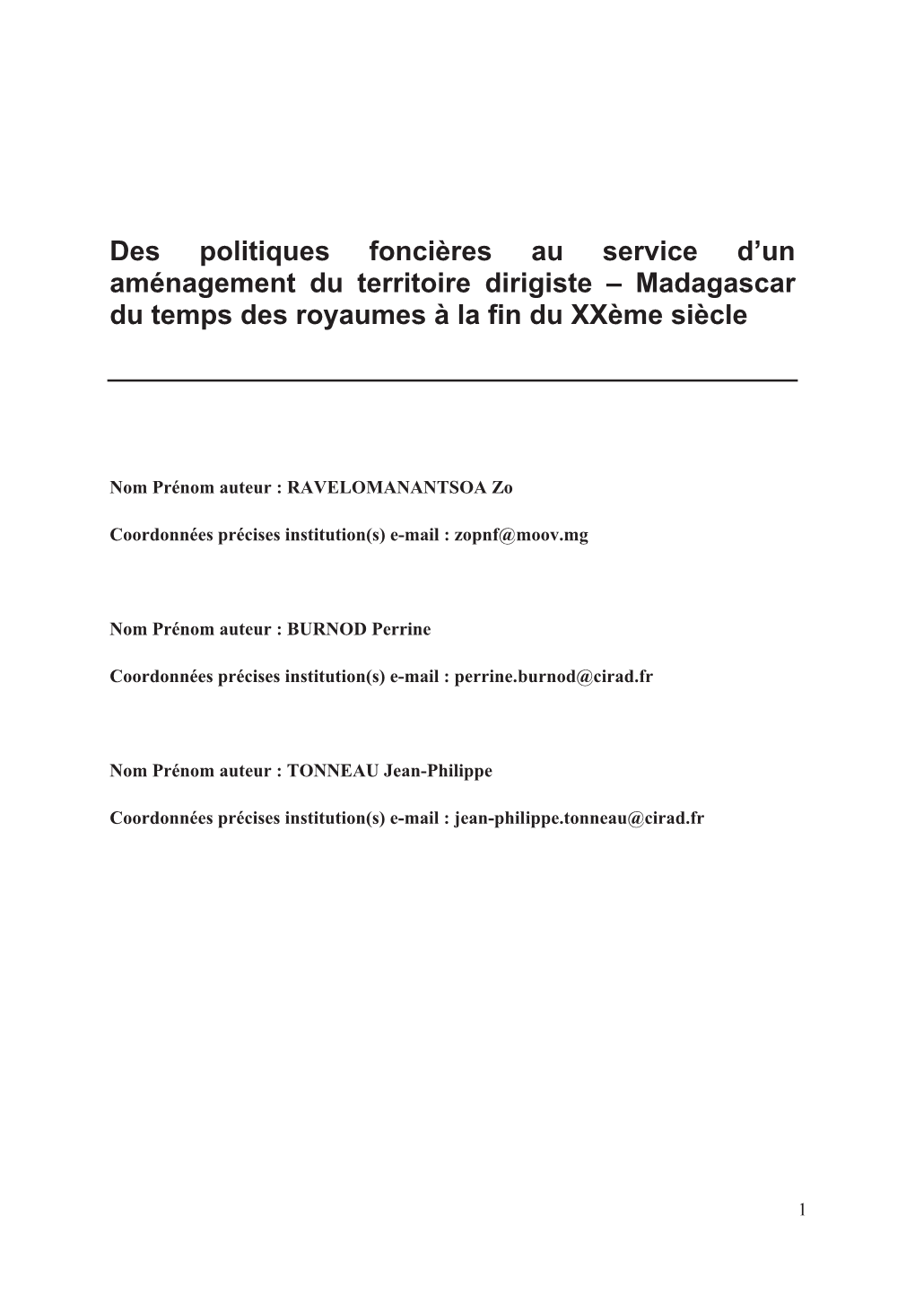 Madagascar Du Temps Des Royaumes À La Fin Du Xxème Siècle