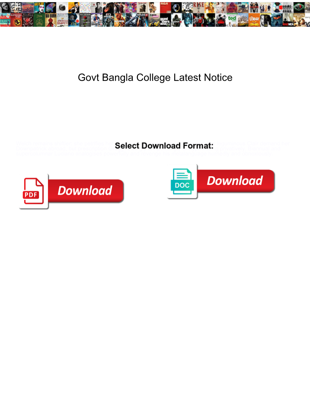 Govt Bangla College Latest Notice