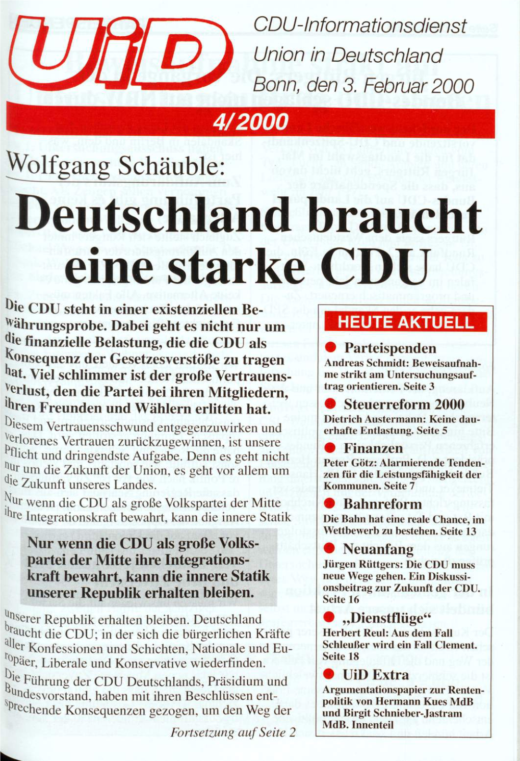 UID 2000 Nr. 4, Union in Deutschland