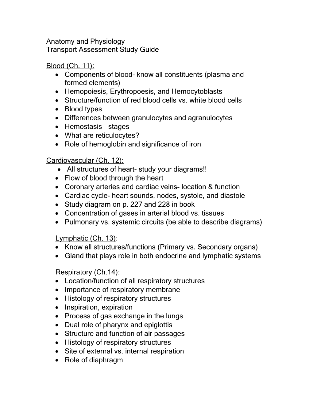 Transport Assessment Study Guide