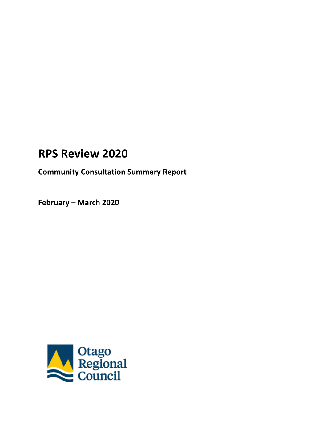 RPS Review 2020 Community Consultation Summary Report