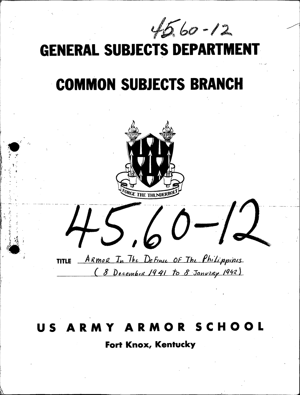 Common Subjects Branch