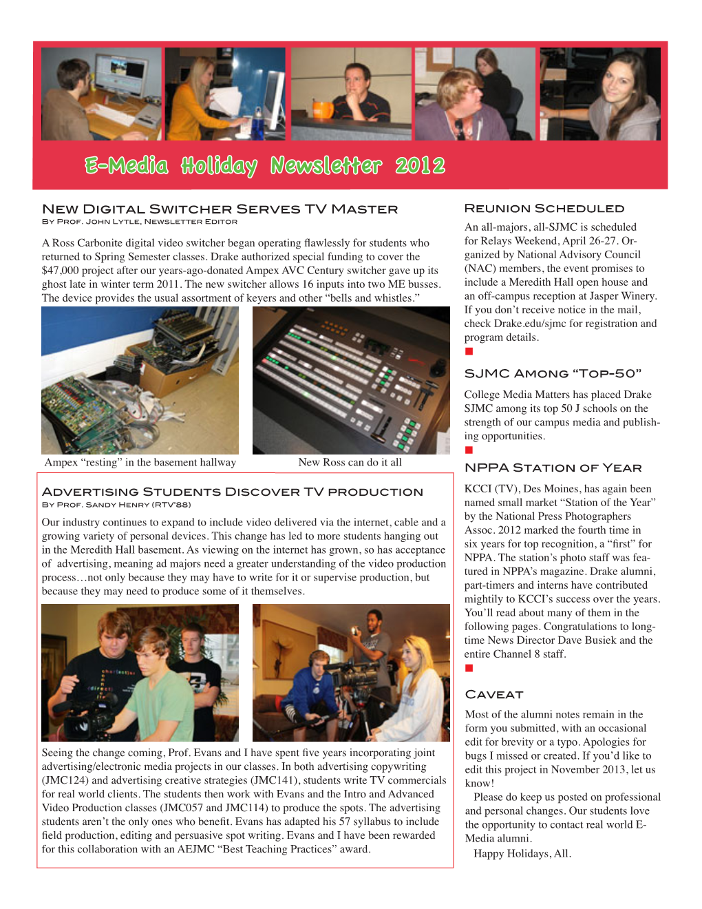 E-Media Holiday Newsletter 2012