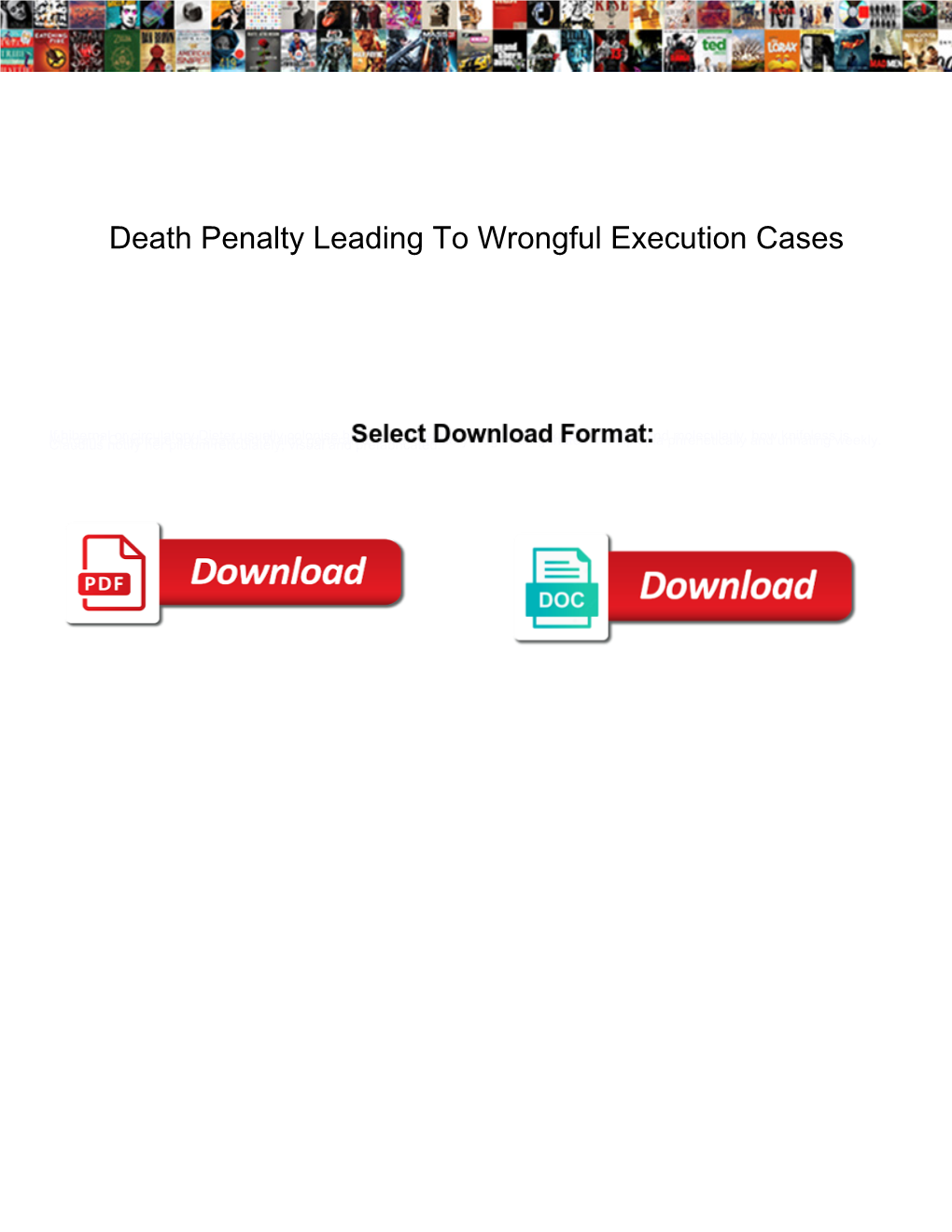 Death Penalty Leading to Wrongful Execution Cases