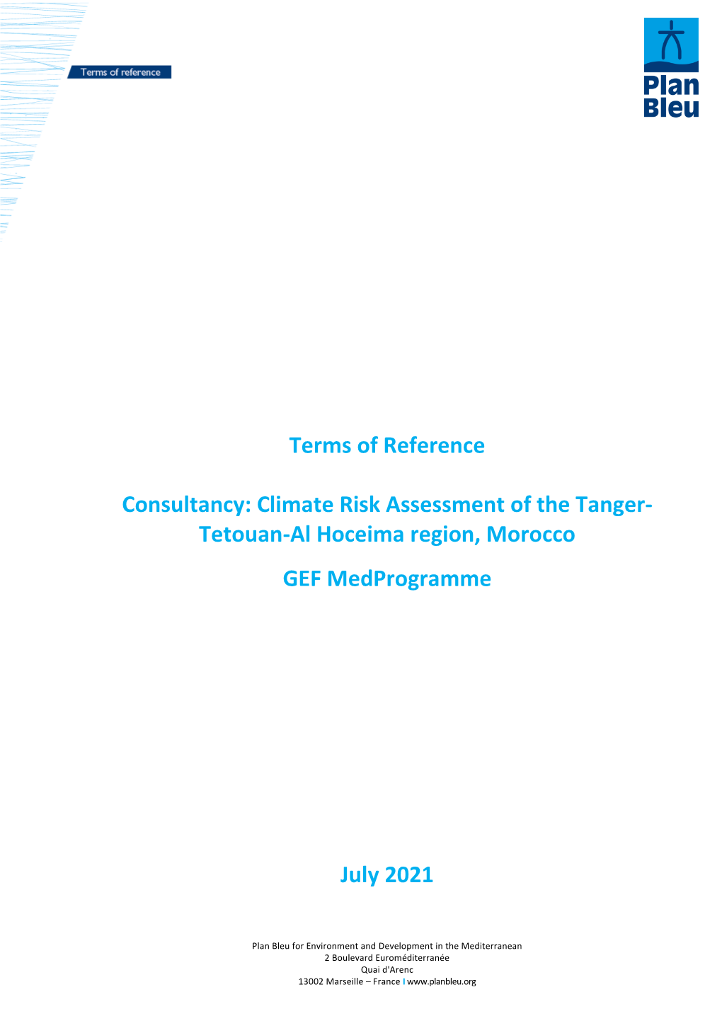 Terms of Reference Consultancy: Climate Risk