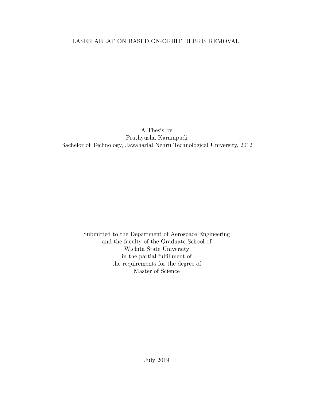 Laser Ablation Based On-Orbit Debris Removal A