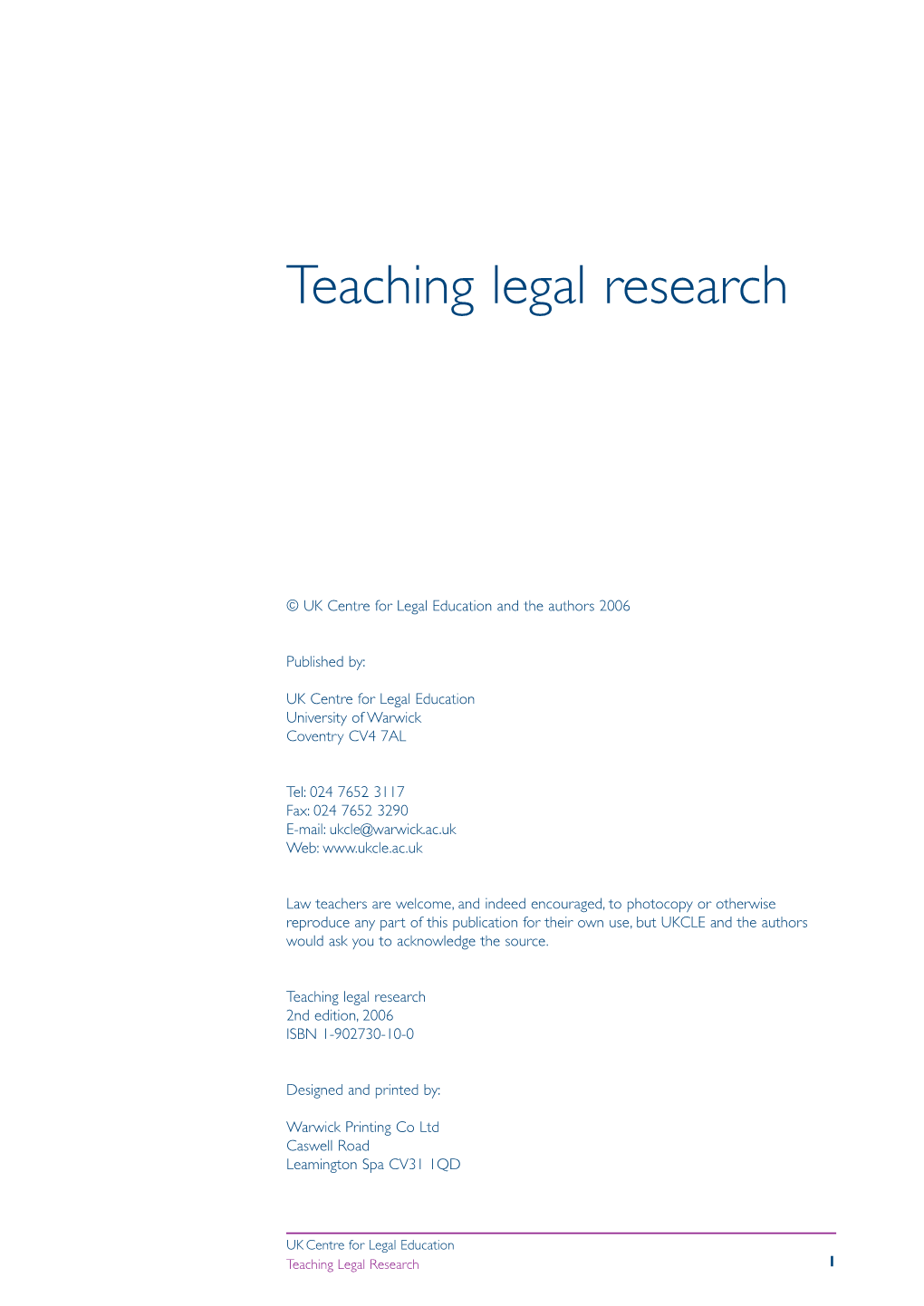 Teaching Legal Research.Ps
