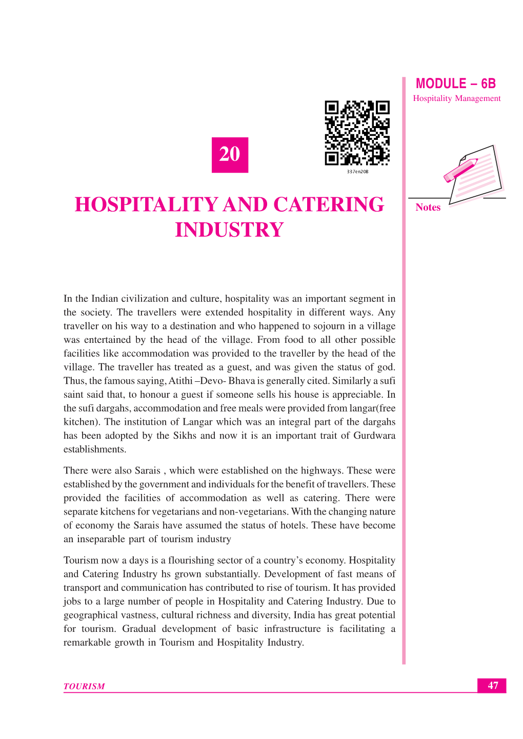 20 Hospitality and Catering Industry