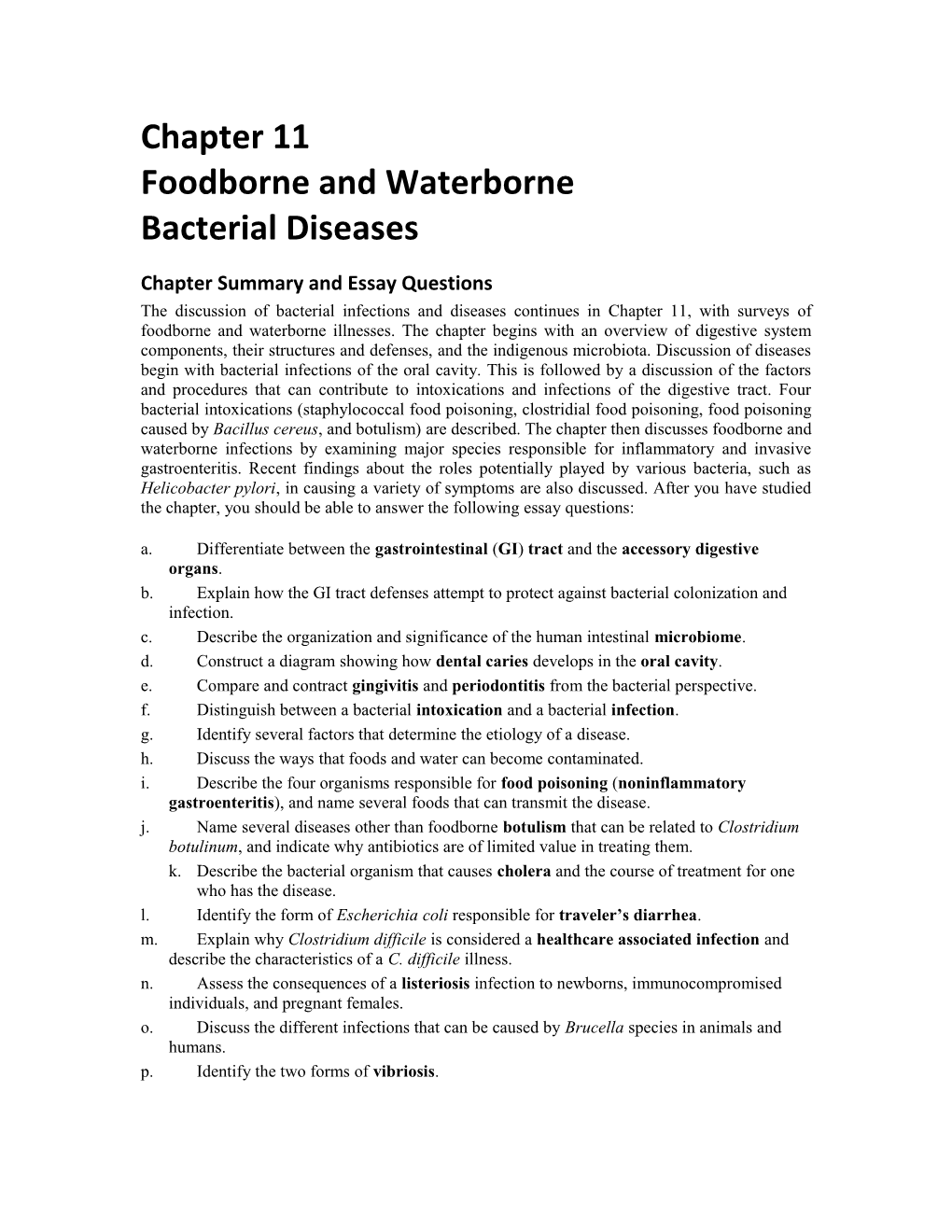 Foodborne and Waterborne