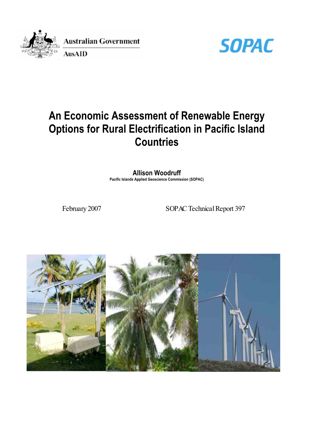 An Economic Assessment of Renewable Energy Options for Rural Electrification in Pacific Island Countries