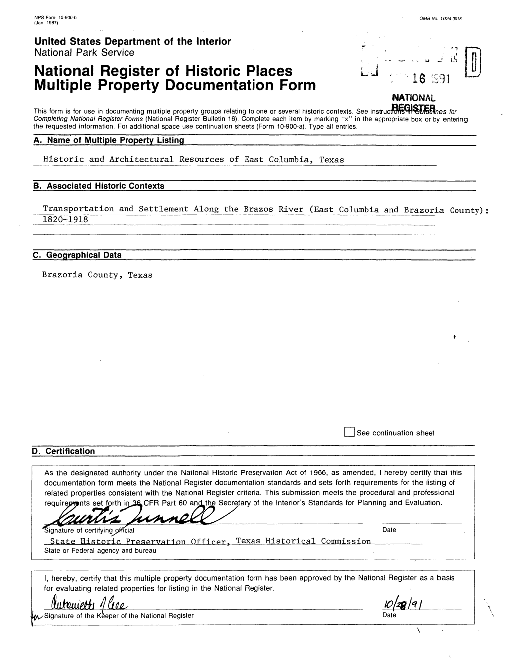 National Register of Historic Places LJ Lfi , Ql Multiple Property