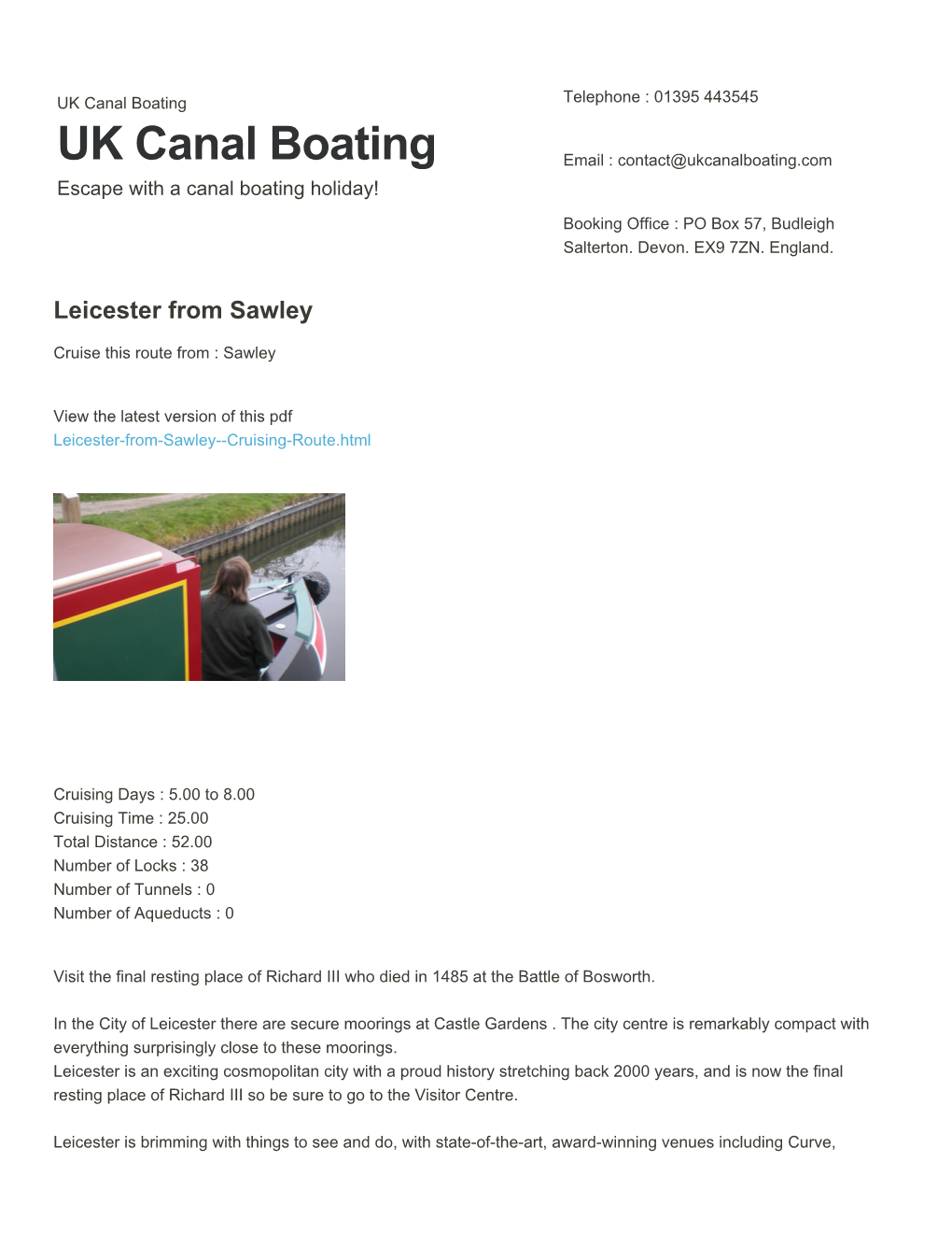 Leicester from Sawley | UK Canal Boating