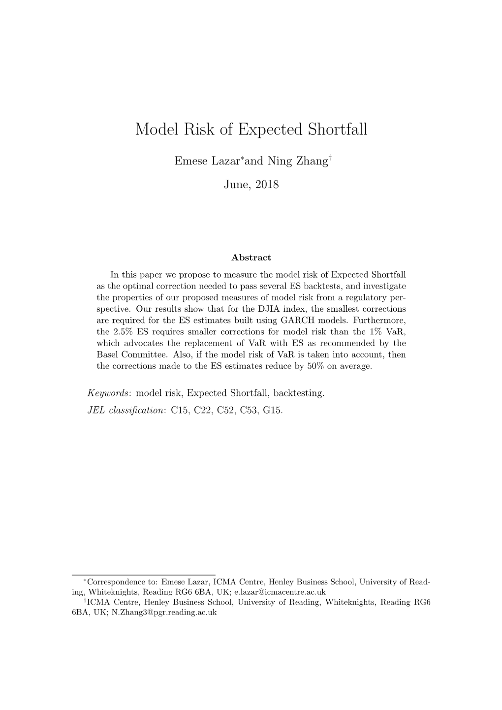 Model Risk of Expected Shortfall