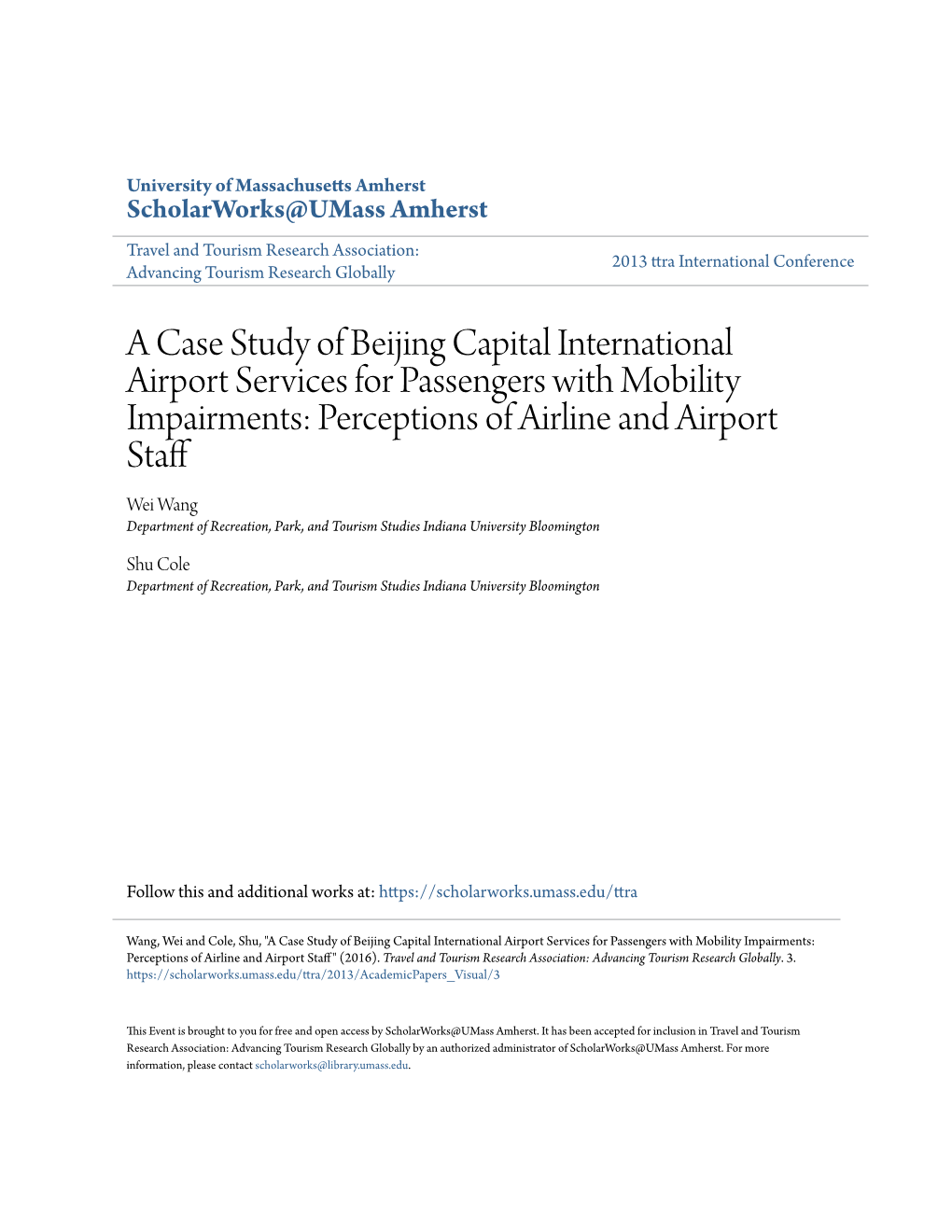 A Case Study of Beijing Capital International Airport Services For