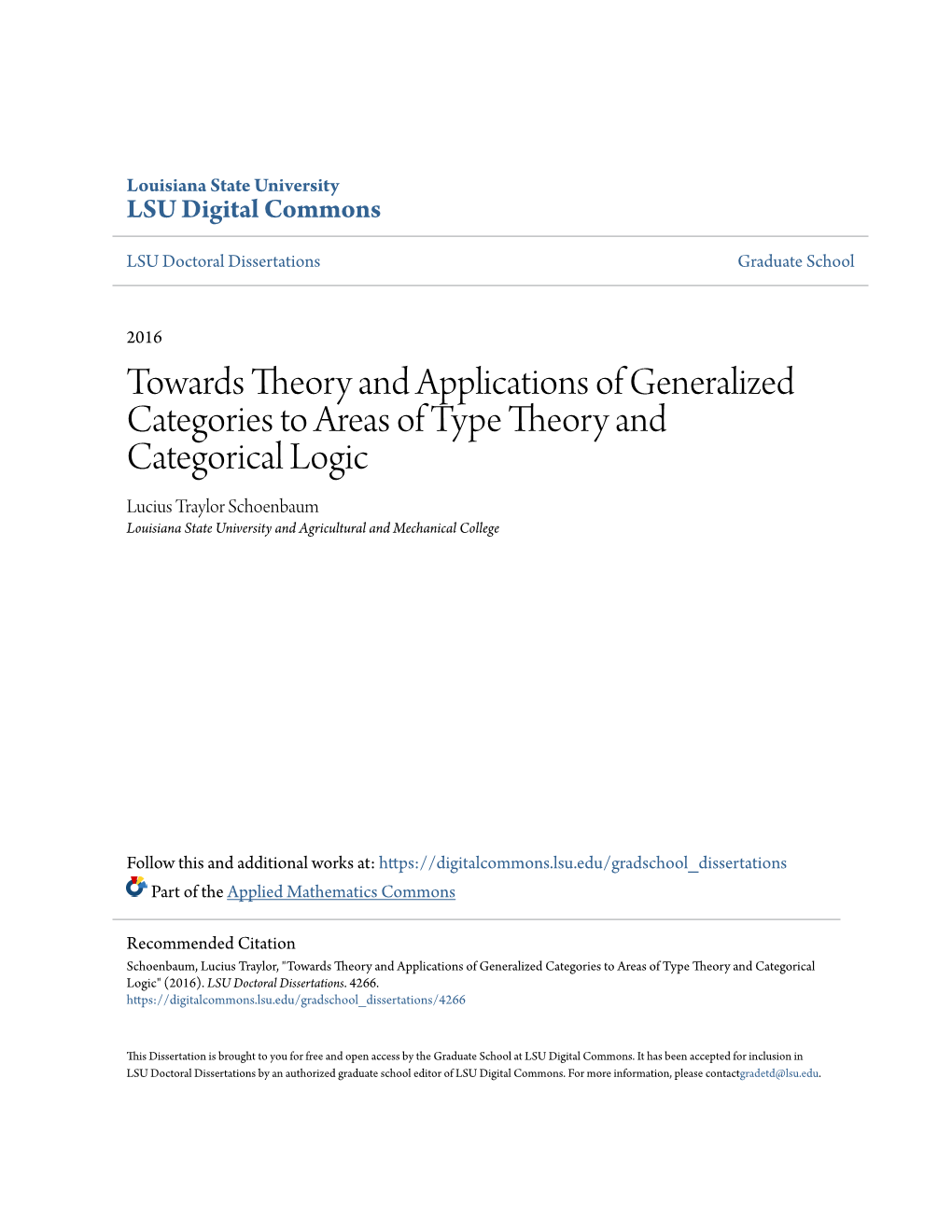 Towards Theory and Applications of Generalized Categories to Areas Of